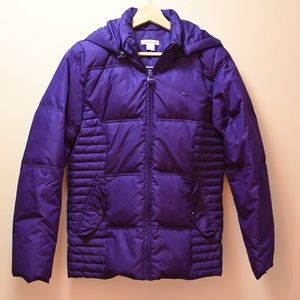 Lacoste puffer jacket, purple, size 38